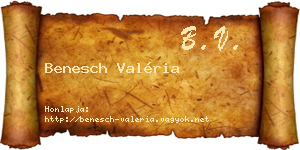 Benesch Valéria névjegykártya